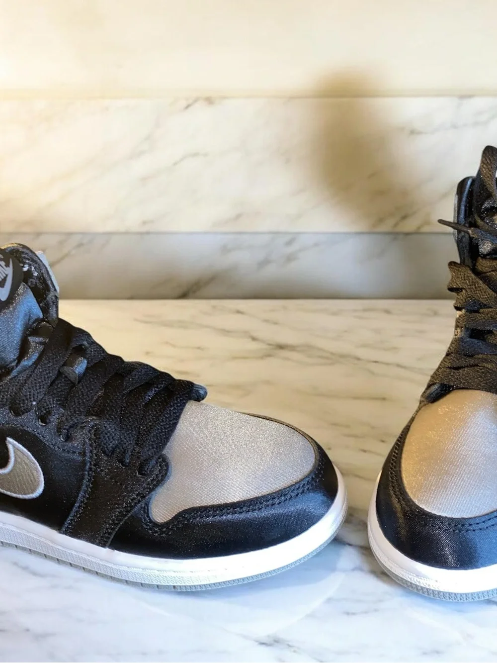 Nike Kids High-Top Sneakers in Black and Silver Metallic